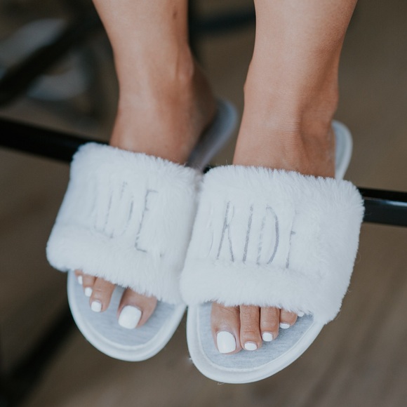 Rae Dunn “Bride” Slippers, Size Small - Picture 1 of 1